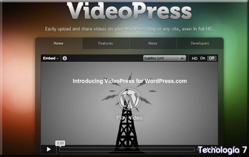 VideoPress sitio de videos HD para Wordpress